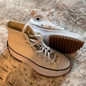 Converse white Hi-top platform